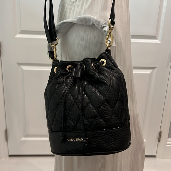 Vera Bradley Quilted Emerson Crossbody Black Genuine Leather - Picture 15 of 17